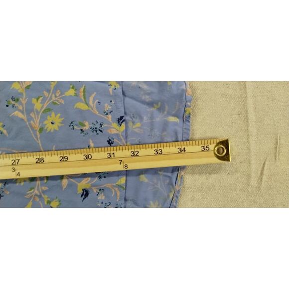 Woman Within Womens Blouse Button Front V-Neck Long Sleeve Floral Blue Yellow 5X - Picture 7 of 8